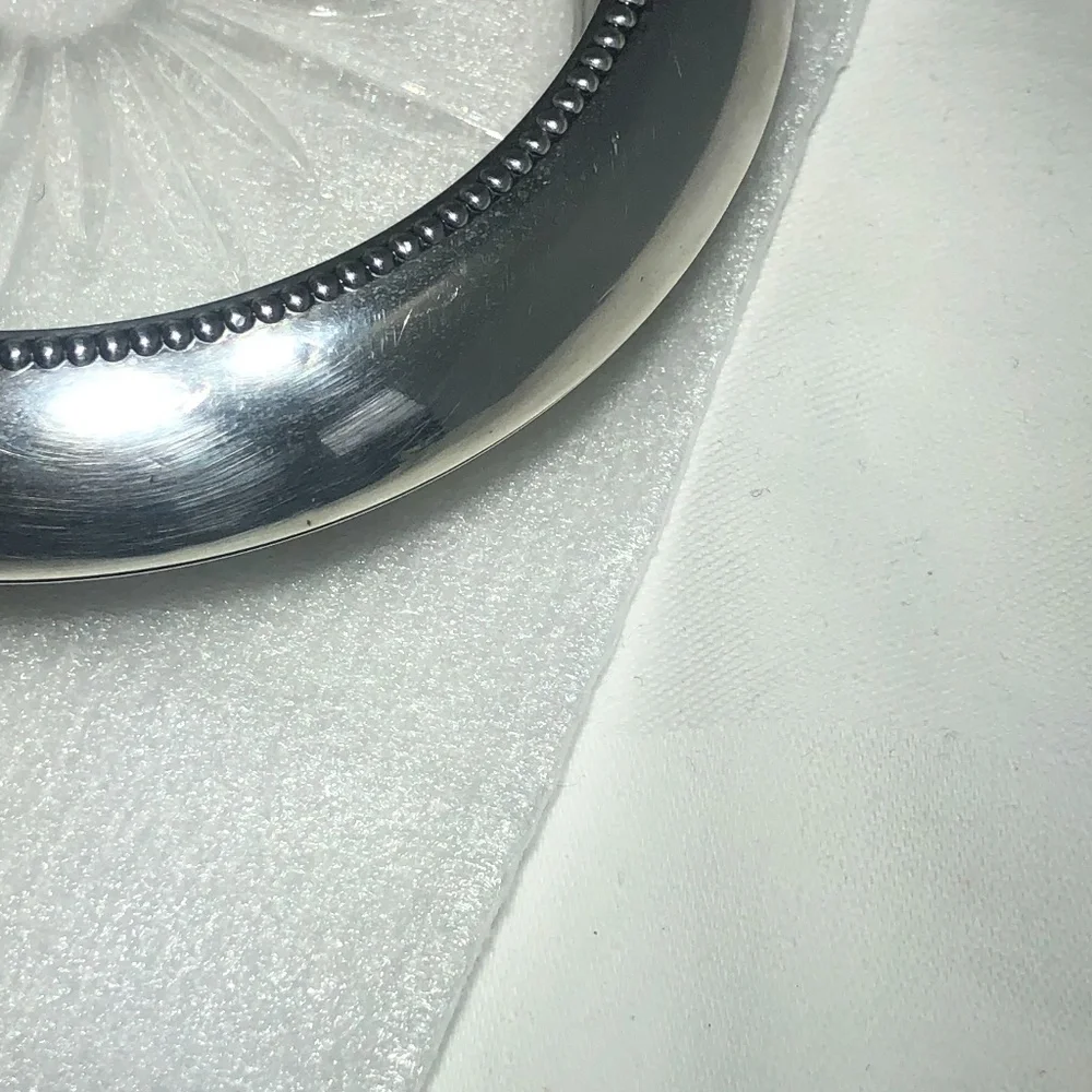 FRANK M WHITING & CO STERLING & CRYSTAL COASTERS - SET of 2